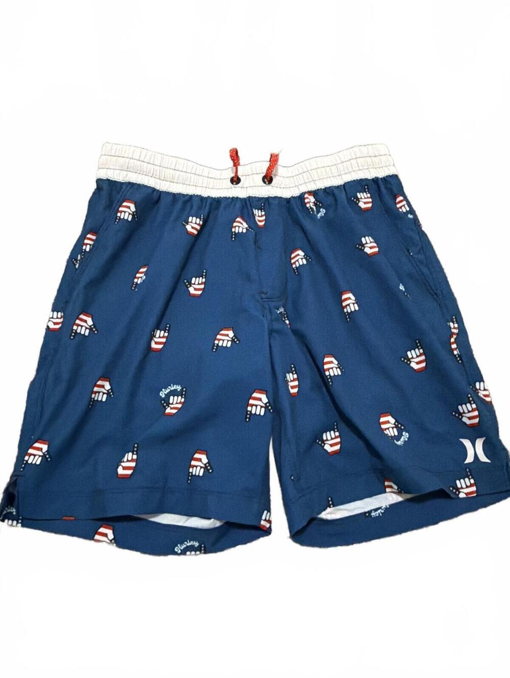 Hurley Mens Swim Trunks Small Blue